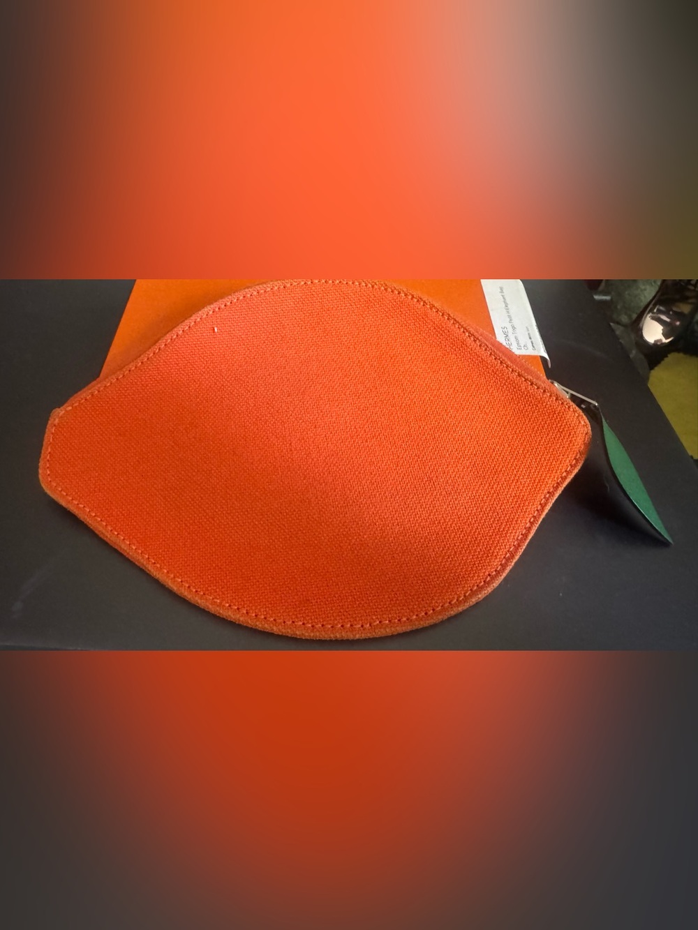 Hermes Orange 🍊 Canvas Coin or Lipstick Pouch